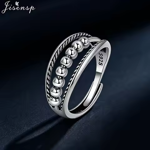 Rotating Anti Fidget Round Beads Spinner Ring Relief Anxiety Finger Jewelry Ladies Trendy Rings Gift