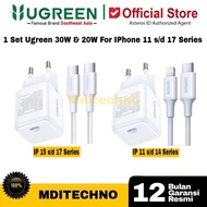1 Set Ugreen Charger 30W & 20W White For iphone 11 to/ 17 Series