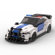 MOC Building Blocks Compatible Lego Ford Mustang Barricade Police Car speed 8 Grid Creative Barricad