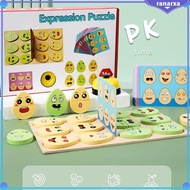 [Ranarxa] Wooden Portable Expression Matching Game for Kids Christmas Gift