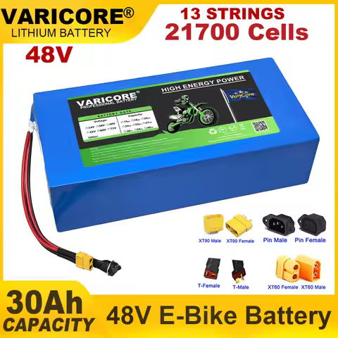 VariCore 48V 30Ah 13s6p 21700 Lithium Rechargeable Battery Pack 54.6v 1200w 1440w Built in BMS 30A f