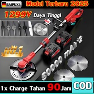 [COD + Gratis Ongkir] Baipuxi Mesin Potong Rumput Baterai Electric Lawn Mower Mesin Pemotong Rumput 