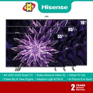 Hisense 4K ULED Smart TV (55"/65"/75") Dolby Atmos Vision IQ FALD Adoptive Light VIDAA OS 55U6K / 65U6K / 75U6K