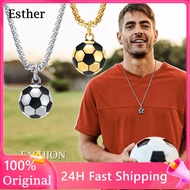 ⚽Esther 3D Football Necklace for Men Stainless Steel Necklace Casual Scoocer pendant 18k pawnable gold necklace pawnable 18k gold pawnable jewelry Sports Lover Boys gifts ideas for MEN silver necklace for men Fashion Pendants couple necklace