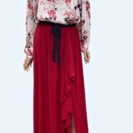 (D5130) Long dress with chiffon top and elastic bottom (Size M) - Clearance
