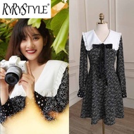 RYRYSTYLE Song Zuer ชุดเดรสสไตล์มหาลัยคอตุ๊กตาดาว9146