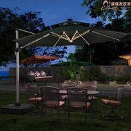 紫葉庭院傘花園戶外遮陽傘陽臺傘太陽能LED帶燈遮陽傘室外羅馬傘