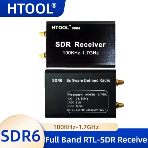 100KHz-1.7GHz SDR6 Receiver (Full Band SDR Receiver) Full Band RTL-SDR Receiver Aviation Short Wave 