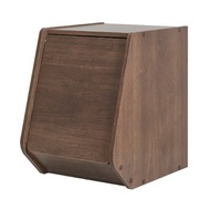 [特價]日本IRIS 木質可掀門堆疊櫃 深木色 30x40cm