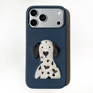 Embroidered Dalmatian iPhone17 Phone Case 15Pro/15ProMax/16/16Pro/16ProMax Shock-resistant Case