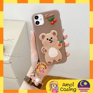 Vivo Y02s Y15a Y15s Y22s Y27 Y30 Y35 Y50 Y76 Y78 cherry bear brown case