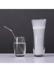 100根透明塑膠吸管,用於一次性廚房用品、酒吧飲料、餐廳吸管、派對飲料等,長度8.18英寸/直徑0.2英寸名為rietjes