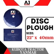Disc Plow Plough Harrow 22" x 40mm Hole Kubota Tractor Yanmar