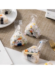 約 10 件/50 件壽司和海苔三角形飯糰包裝袋，OPP 塑膠半透明三角形糖果袋和爆米花袋，顏色隨機