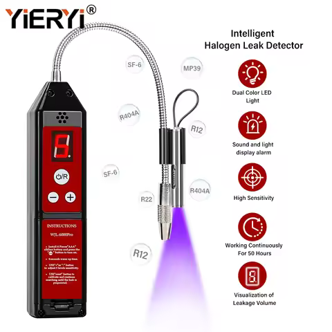 Halogen Refrigerant Leak Detector WJL-6000Pro For R134A R404A SF6 R22 Car AC HVAC Air Conditioner Ga