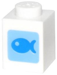 【磚樂】 LEGO 樂高 6469568 Brick 1x1白色 磚 印刷 魚餌 (動物森友會)