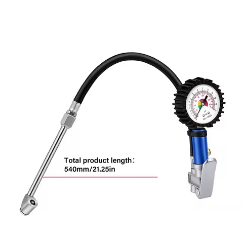 Inflator Gun Tire Inflator Gauge Pump Gun 12 Self clamping Tire Inflator with Air Pressure Gauge and