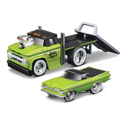 Maisto 1:64 1966 Chevrolet C60 Flasbed 1959 Cherolet EL American classical muscle car die-casting mo