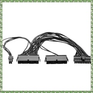 (ORDZ) 12Inch Dual PSU Power Supply 24 Pin 18AWG Extension Cable, for ATX Motherboard, 24 Pin to 24(