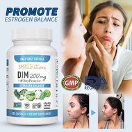 DIM supplement for estrogen balance, hormonal menopause relief, acne treatment, fitness