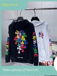 Cro伈 Chrome Heart สูงกรัมน้ำหนักเทอร์รี่ สำหรับผู้ชายและผู้หญิงแฟชั่นแบรนด์ Hoodie พิมพ์เสื้อกันหนาว