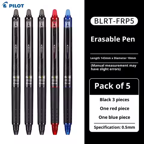 Pilot Frixion BLRT-FRP5 Erasable Gel Pen,0.5mm Retractable FriXion Ball Knock,Thermal Erasable Ink P