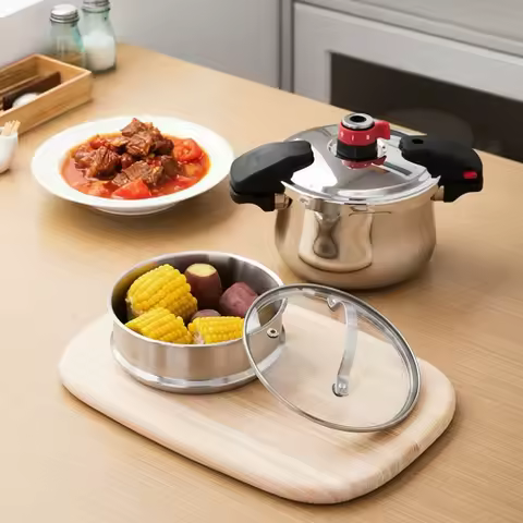 304 Stainless Steel Pressure Cooker 2 Litres Heavy-Duty Explosion-Proof Large Capacity Kitchen Appli