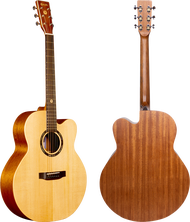 Kazuki Soul Series Top Solid Acoustic Guitar กีต้าร์โปร่ง คาซูกิ หน้าไม้แท้ Mahogany แถมฟรี กระเป๋าบุฟองน้ำอย่างดี