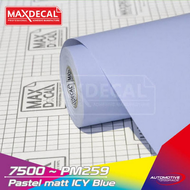 MAXDECAL New color sticker MAXDECAL GLOSSY 7500-PG259 dan DOP/MET 7500-PM259 (Pastel ice blue) SKOTLET BIRU PASTEL AQUARIUM