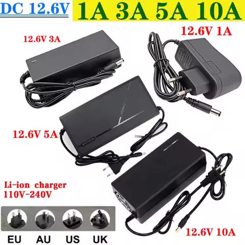 12.6V 1A 3A 5A 10A 18650 21700 Lithium Battery Charger For 12V 3S Series Li-Ion Battery Polymer smar
