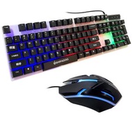 Others - FUNTOCA 遊戲鍵盤鼠標套裝，RGB 有線遊戲鍵盤和滑鼠，機械鍵盤帶背光燈，即插即用遊戲鍵盤鼠標套裝，適用於 Windows 7,8,10 (黑色)