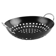 Grill Pan Pizza Pan Tray Plate With Holes Non Stick BBQ Tray Outdoor Frying Pan For Cookware Bbq supplies