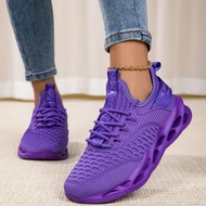 1 Pair Women's Fashion Solid Color Running Shoes, Breathable Non-Slip Sports Shoes, Lightweight & Co