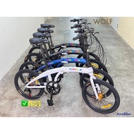 WOLF Folding Bike 20” Foldable Bicycle Shimano Gears Aluminium Alloy Frame