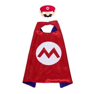 READY STOCK Super Mario Bros Kids Cosplay Cloak Mask Birthday Party Costume Mario Luigi Yoshi Bowser