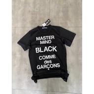 Mastermind Japan MMJ X CDG Black Front Print Letter Back Small Skull Short Sleeve