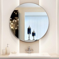 round Mirror Frameless Bathroom Mirror Toilet Wash Mirror Paste Wall Hanging Toilet Makeup Mirror Punch-Free