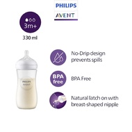Philips Avent Natural Response Baby Feeding Bottle 11oz / 330ml With 3m+ Nipple Teat Botol Susu Bayi