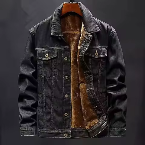 Jackets For Men Casual Plus Size Men'S Fashion Denim Washed Classic Casual Split Slim Fit Truck Cham