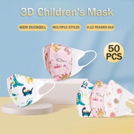 【Local Stock】50PCS Duckbill 3D Kid Mask 0-12 Years Old Child Face Mask 3ply  Baby Cartoon Mask Boy/Girl