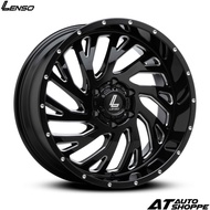 (1PC) LENSO MX-LOKA SATIN BLACK/MIRROR RIVET 18X9 ET0 6X139.7 SPORTRIM SPORTRIMS RIM RIMS 4X4 4WD