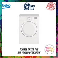 [FREE DELIVERY WITHIN KLANG VALLEY ONLY] BEKO 7KG AIR VENTED TUMBLE DRYER DTGV7001W PENGERING BAJU