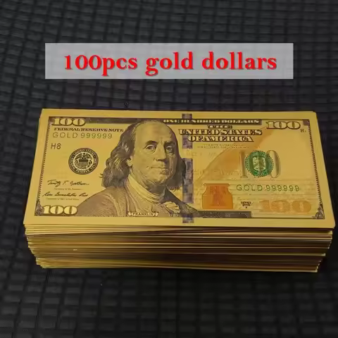 100pcs America 24k Gold Foil Banknotes 100 Dollars Golden USD Gold Banknotes Paper Money Banknotes C