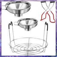 (Y W Z H)4 Pieces Canning Kit, 1PC Canning Rack+ 1PC Canning Jar Lifter Tong+ 2PC Canning Funnels, C