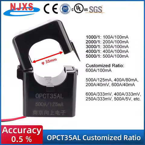 Split Core Current Transformer Factory OPCT35AGL 4000/1 6000/1 400a 100ma 600a 333mv Silicon Iron Co