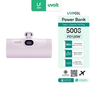 UVOLT Mini Powerbank 5000mAh พาวเวอร์แบงค์ไซส์มินิ หัว Lightning ชาร์จเร็ว PD20W จอ LCD รุ่น UVP05L