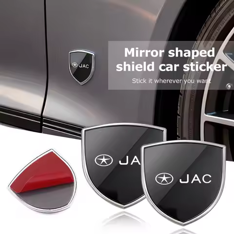 Car Shield Shape Mirror Waterproof Sticker Auto Decorative Decal For JAC J3 J2 S5 A5 J5 J6 J4 S2 T8 