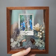 【畢業禮物】 乾燥花相框禮盒 | 霧藍