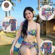 N87 Bikini Set 3 Pieces Top + Bottom Bra With Foam Pads