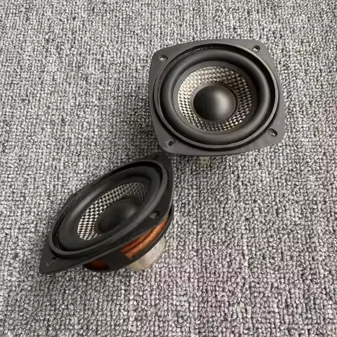 GHXAMP 3 inch 82mm Carbon Fiber Cone Mid Bass frequency speaker DIY 8ohm 15W Neodymium Magnetic 2PCS